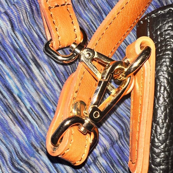 VALENTINA Italia Handbag Crossbody Pebbled Brown Leather Made in Italy, - Picture 6 of 8